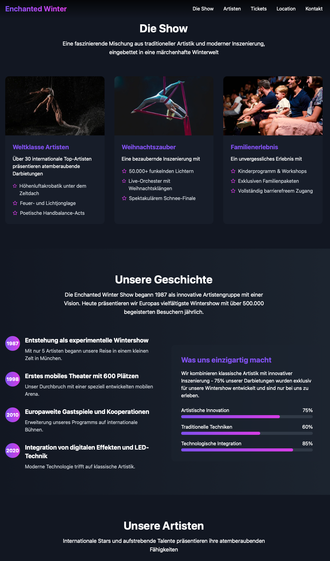 Winter Events Webpage